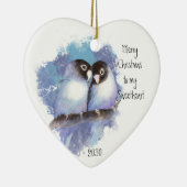 Dated Merry Kerstmis Sweeite Tortelduifjes Keramisch Ornament (Rechts)