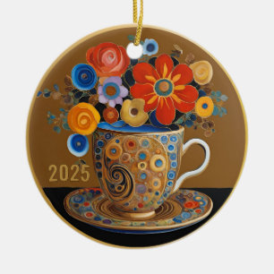 Dated Mooie Moderne Kunst Koffie Cup Ornament
