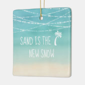Dated Tropical Beach First Kerstmis in Florida Keramisch Ornament (Links)