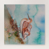 Dated, Waterverf Sandpiper Shore Beach Bird Art Legpuzzel (Horizontaal)