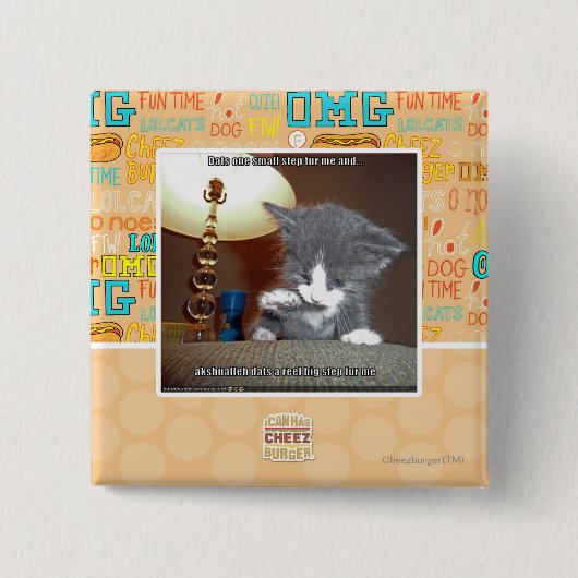 Dateert één kleine stap voor mij vierkante button 5,1 cm (Voorkant)