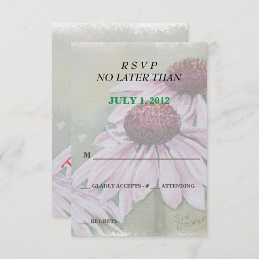 DATES ROSES CARTES RSVP PERSONNALISABLES (Devant / Derrière)