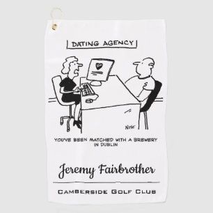 Dating Agency komt overeen met een Brewery Funny C Golfhanddoek