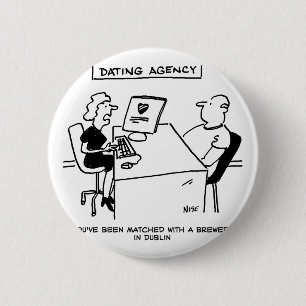Dating Agency komt overeen met een brouwerij Ronde Button 5,7 Cm