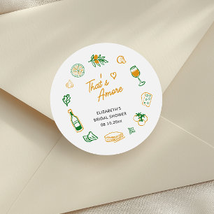 Dat's Amore Rustieke Italiaanse Bruidsdouche Ronde Sticker