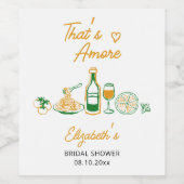 Dat's Amore Rustieke Italiaanse Eetwaren Bruidsdou Wijn Etiket (Enkel label)