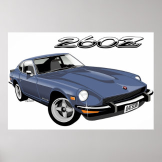Datsun 260Z blauw Poster