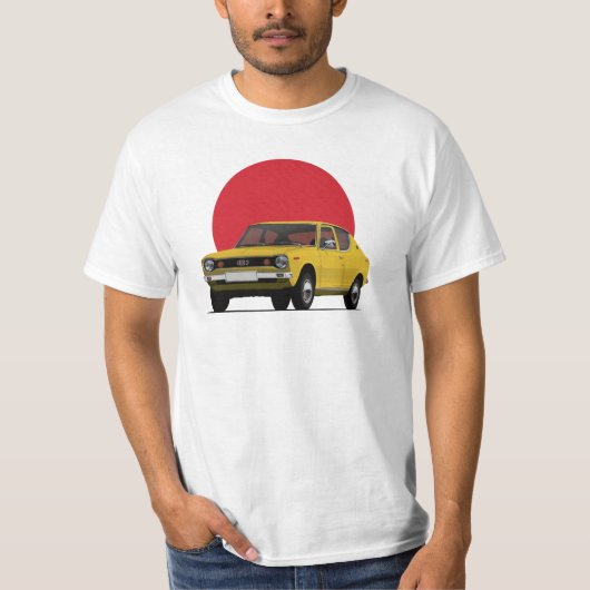 Datsun Cherry E10 100A/120A - rode zon 9 kleuren - T-shirt (Voorkant)