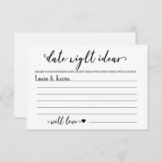 Datuacht ideeën Kaart Vrijgezellenfeest game (Voorkant / Achterkant)