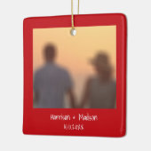 Datum bekendmaking rode grens aangepaste foto's ke keramisch ornament (Links)