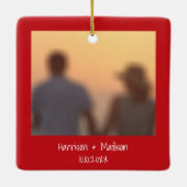 Datum bekendmaking rode grens aangepaste foto's ke keramisch ornament (Achterkant)