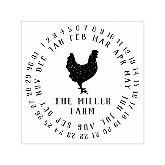  datum en naam Boerderij Aangepaste eistempel Zelfinktende Stempel (Design)