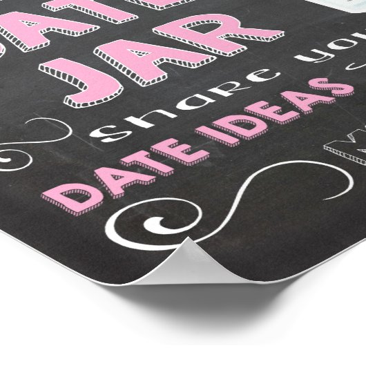 Datum ideeën jar chalkboard Poster (Hoek)