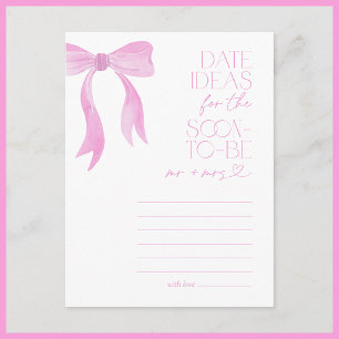Datum Ideeën Pink Bow Vrijgezellenfeest Game Briefkaart