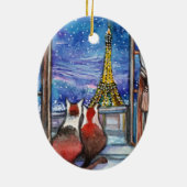 Datum in de nacht keramisch ornament (Achterkant)