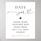 Datum Jar Heart Script minimaal Vrijgezellenfeest Poster (Voorkant)