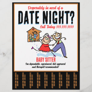 Datum kinderverzorging in de nacht flyer