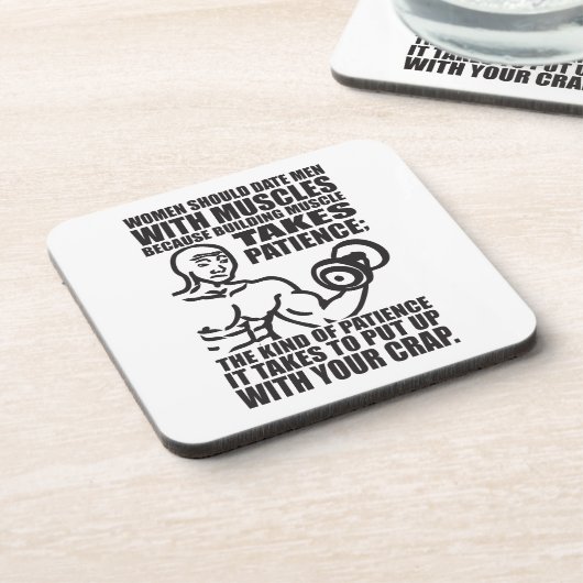 Datum Mannen met spieren - Funny Bodybuilding Bier Onderzetter (Linkerzijde)