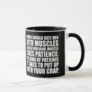 Datum Mannen met spieren - Funny Bodybuilding Mok
