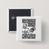 Datum Mannen met spieren - Funny Bodybuilding Vierkante Button 5,1 Cm (Voorkant /achterkant)