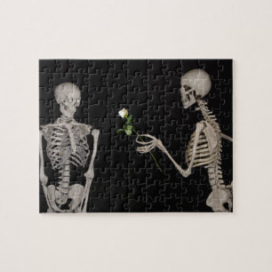 Datum nacht Cute skeleton koppel Legpuzzel
