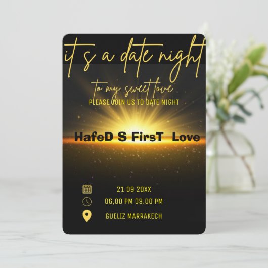 Datum Nacht Uitnodiging Diner, Datum Diner Te (Staand voorkant)