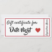 Datum nachtcoupon kaart (Voorkant)
