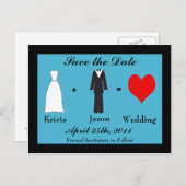 Datum opslaan - Bruid plus Bruidegom Aankondigingskaart (Voorkant / Achterkant)