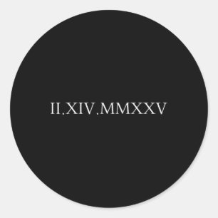 Datum Romeinse cijfers Valentijnsdag Koppel Duo Ch Ronde Sticker