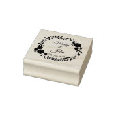 Datum Rustic Monogram Wreath Custom Wedding Rubberstempel (Stempel)