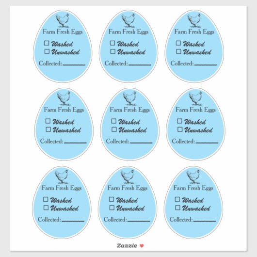 Datum sticker voor gewassen of ongewassen eieren v (Vel)