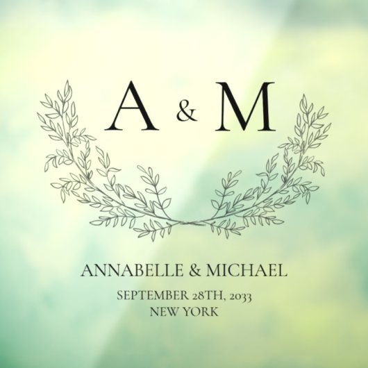 Datum van de bruinkoolmonogram van de legant raamsticker (Vel 3)