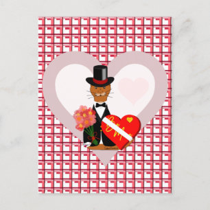 Datum van de Valentijnse  van Oliver met hartachte Briefkaart