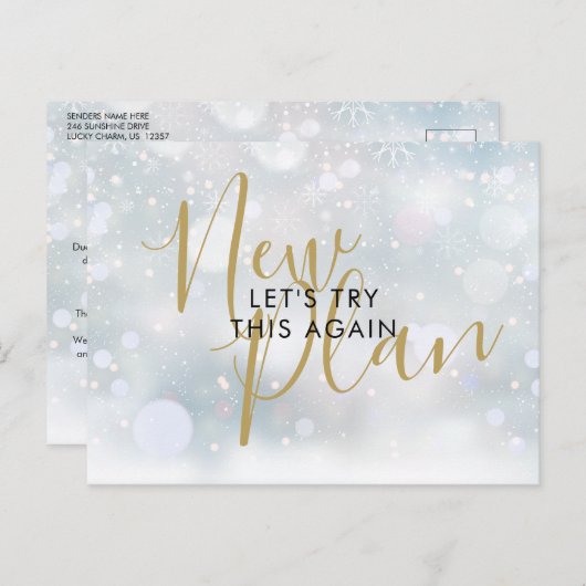 Datum wijzigen Nieuw Plan Script Geannuleerd Winte Briefkaart (Voorkant / Achterkant)