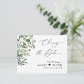 Datum wijzigen Script Eenvoudig Elegant Eucalyptus Briefkaart (Staand voorkant)