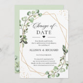 Datumwijziging Groenery Eucalyptus Geometrische Ka Kaart (Voorkant / Achterkant)