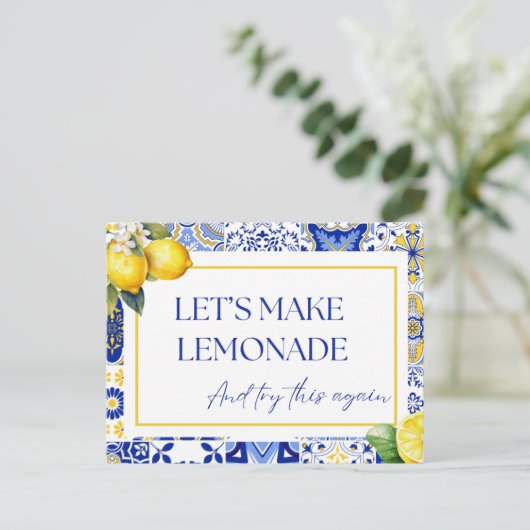 Datumwijziging Uitgesteld Geannuleerd Citroen Even Briefkaart (Staand voorkant)