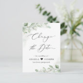 Datumwijzigingsplan Eucalyptus Groen Succulent Briefkaart (Staand voorkant)