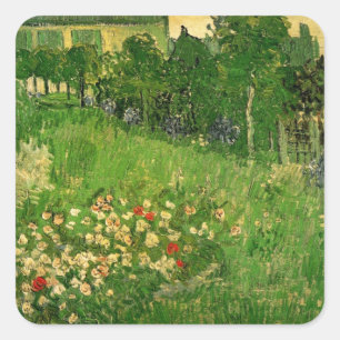 Daubigny's Garden van Vincent van Gogh, Le Jardin Vierkante Sticker