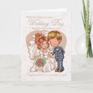 Daughter and New Son-in-law Wedding Day Card met Kaart