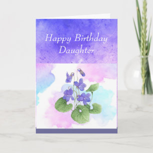 Daughter Birthday African Violet Flower Poem Feestdagen Kaart