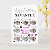 Daughter Birthday Photo Collage Typography  Kaart (Gele Bloem)