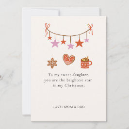 Daughter Christmas Card Cute Personalized  Feestdagenkaart