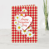 Daughter Daisies and Hearts Valentijn Card Feestdagen Kaart (Voorkant)
