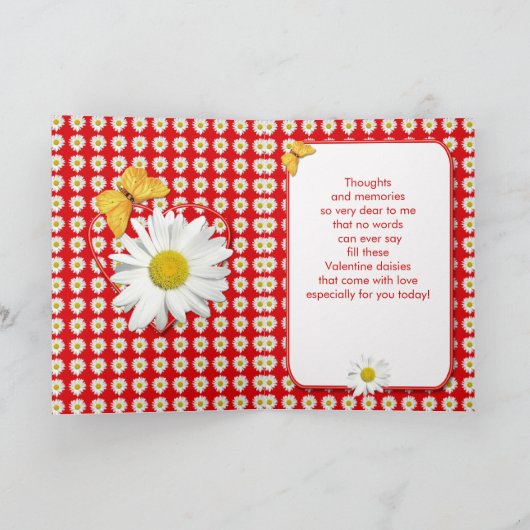 Daughter Daisies and Hearts Valentijn Card Feestdagen Kaart (Binnen)