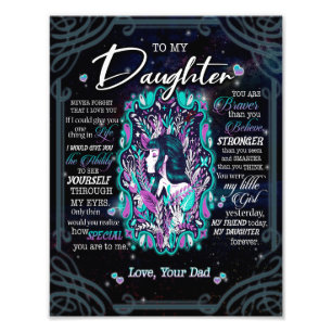 Daughter Gifts Brief aan mijn dochter van papa Foto Afdruk