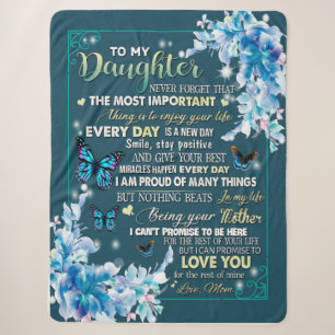 Daughter Gifts Brief aan mijn dochter van papa Sherpa Deken