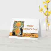 Daughter Happy Moederdag roos-kaart Kaart (Gele Bloem)