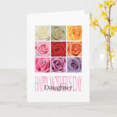 Daughter Happy Moederdag roos-kaart Kaart (Gele Bloem)