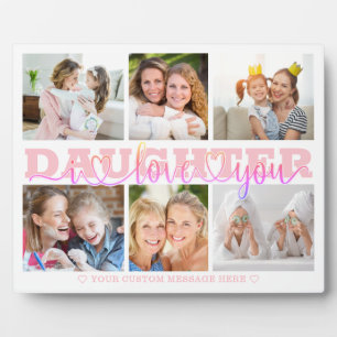 DAUGHTER I Love You 6 Photo Collage Pink 8x10 Fotoplaat